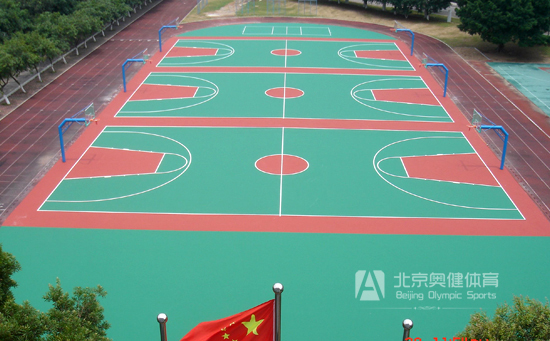 學(xué)校塑膠籃球場圖片
