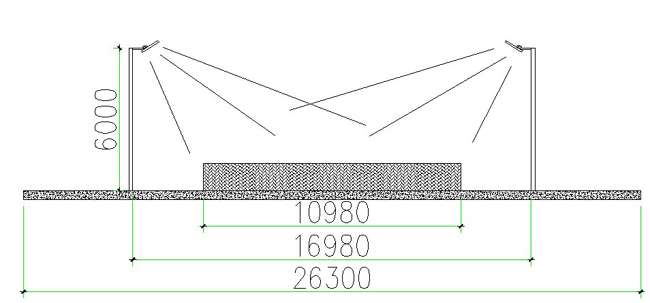 標(biāo)準(zhǔn)網(wǎng)球場燈光圖