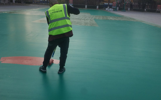 塑膠籃球場(chǎng)面層施工