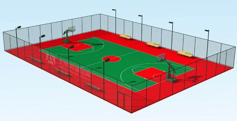 塑膠籃球場地標準尺寸圖片