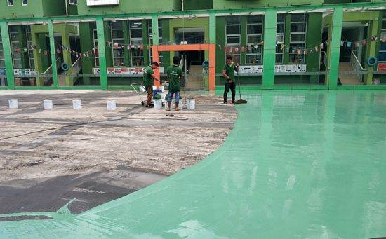 塑膠籃球場施工圖片